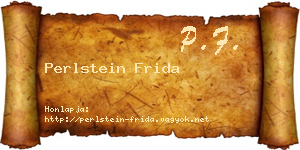 Perlstein Frida névjegykártya